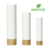 White eco-friendly tubes with wood caps