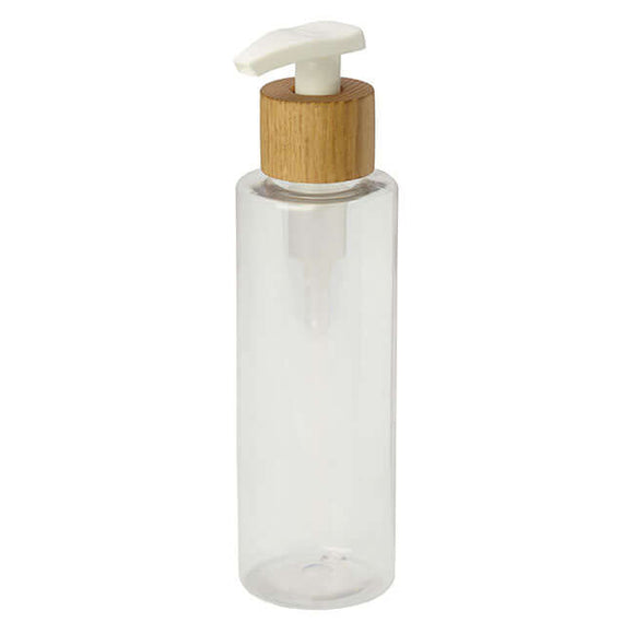 Wood lotion pump with bottle