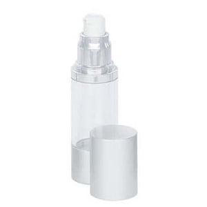 30ml clear SAN airless bottle with lid off