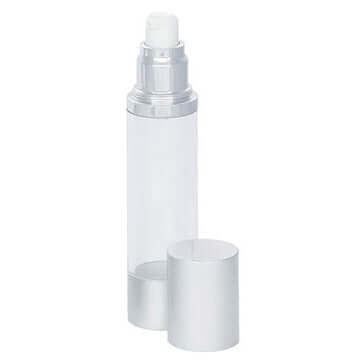 50ml clear SAN airless bottles with lid off
