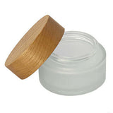 60ml cosmetic jar with wood cap off