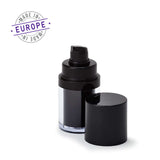 15ml black regula airless bottle with cap off