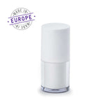 15ml white airless bottle with cap on