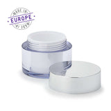 30ml white and silver jar with cap off