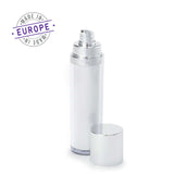 50ml white airless bottle with cap off