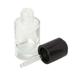 15ml clear glass bottle with dropper, lid off