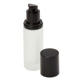 30 ml frosted glass bottle with pump, lid off