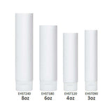 4 sizes of white cosmetic tubes
